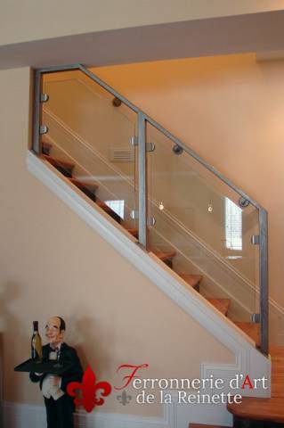 rampe escalier inox verre ferronnerie var
